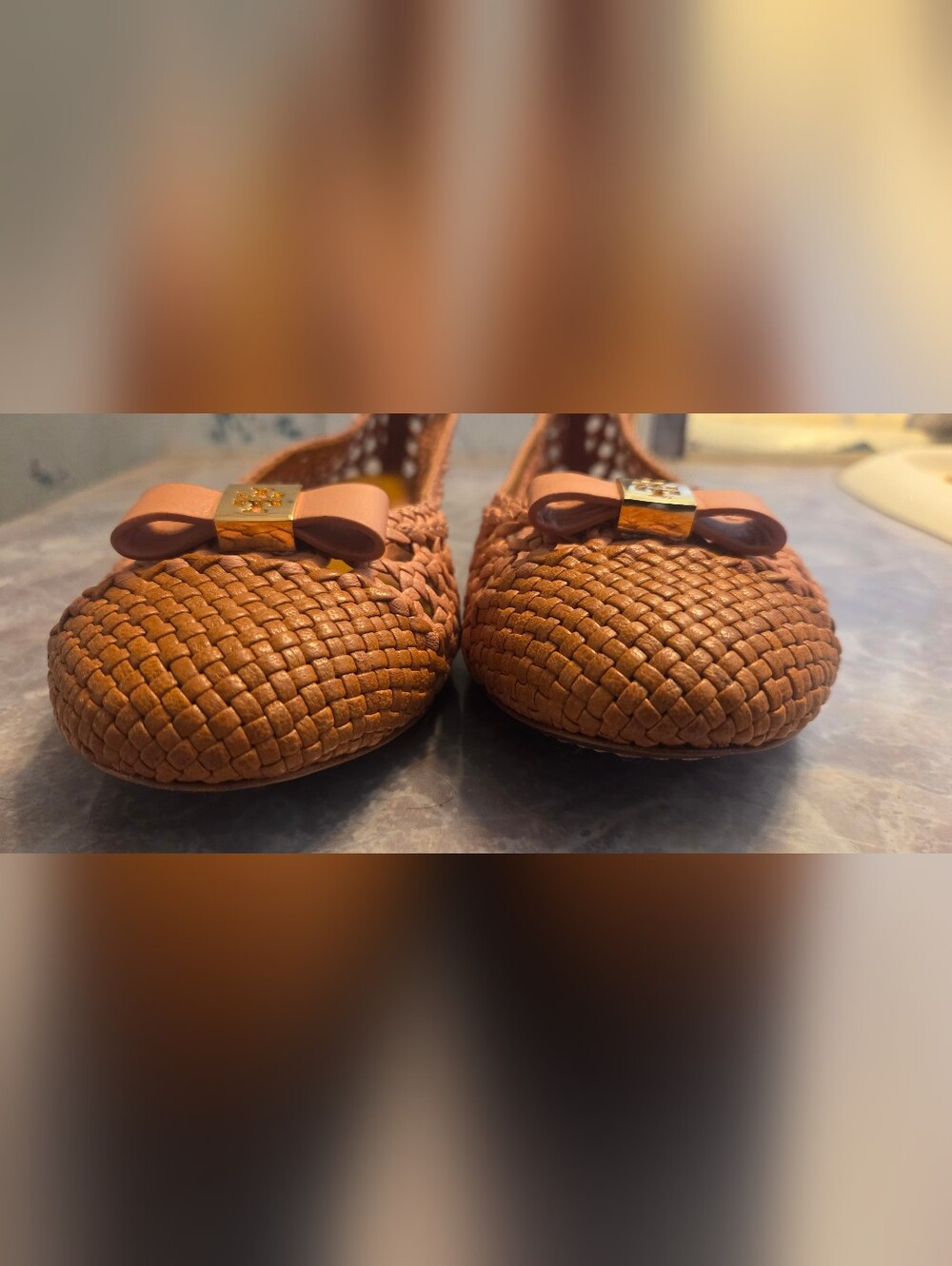Tory Burch Tan Woven Ballet Flats - Picture 2 of 7